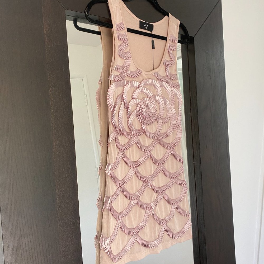 Mauve light pink patterened dress by AX Paris (UK brand) UK size 10 US size 6